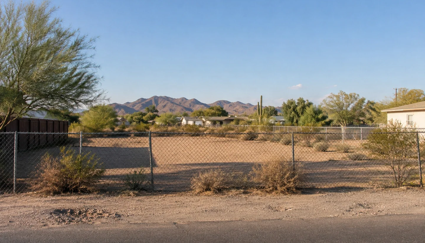 Street-front vacant parcel in an Arizona community
