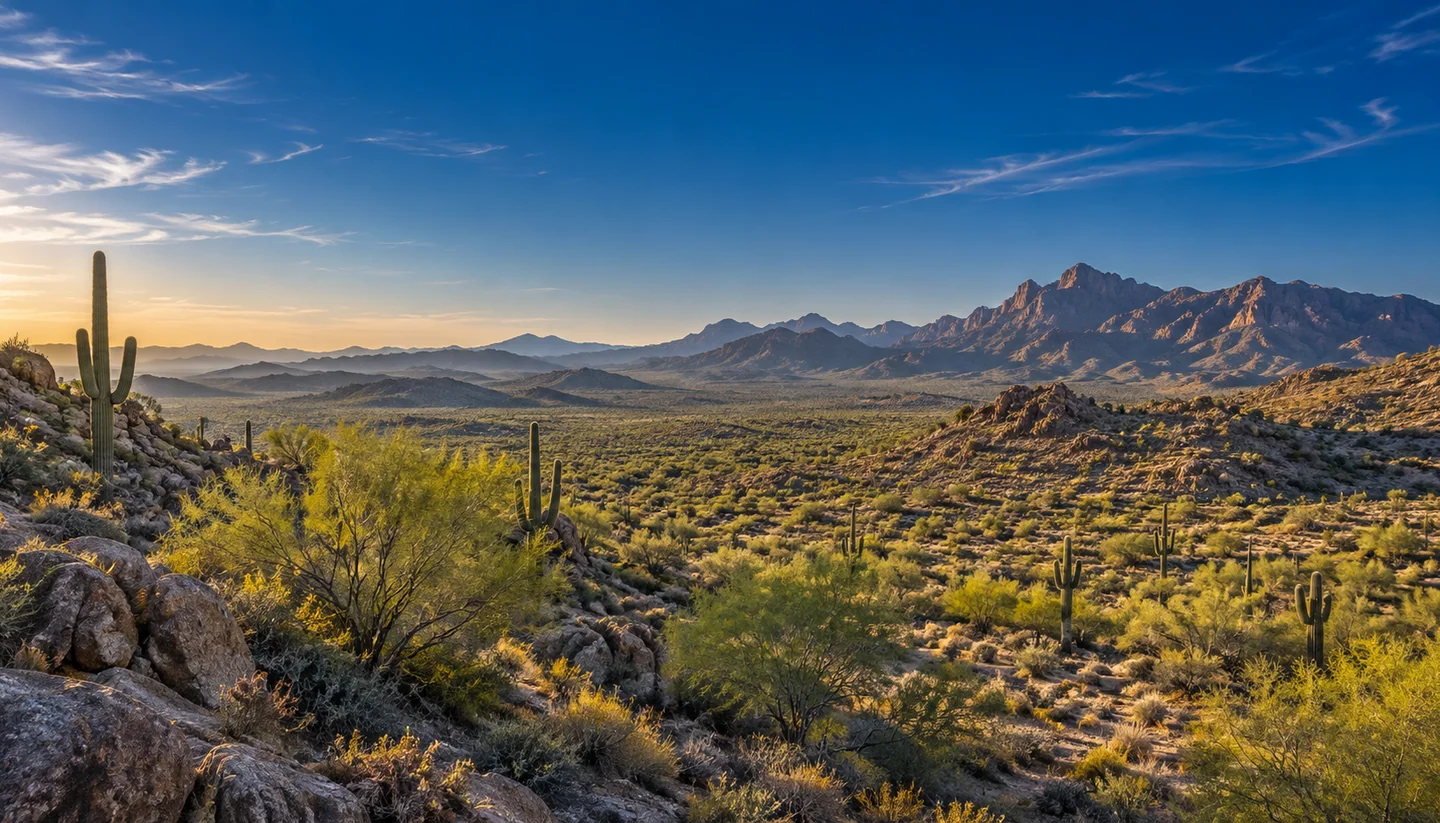 Photorealistic Arizona land setting