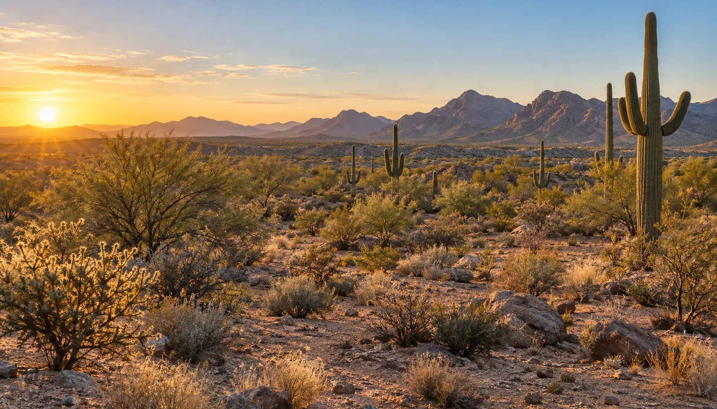 Photorealistic Arizona land setting